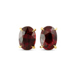 Oval Pigeon Blood Ruby Stud Earrings