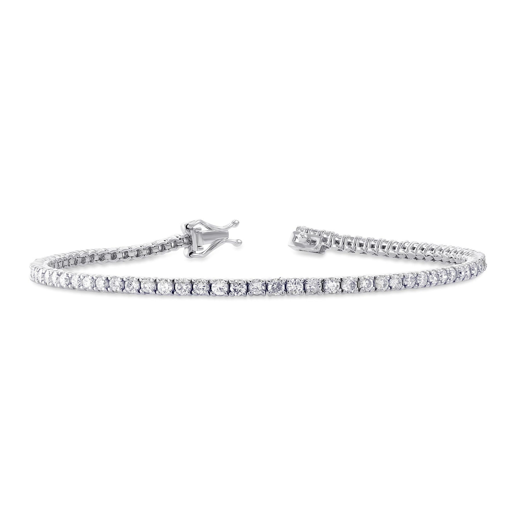 Round White Diamond Tennis Bracelet