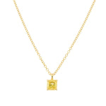 Fancy Intense Yellow Asscher Diamond Solitaire Pendant