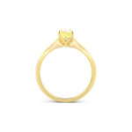 Fancy Yellow Pear Diamond Tapered Shank Solitaire Ring