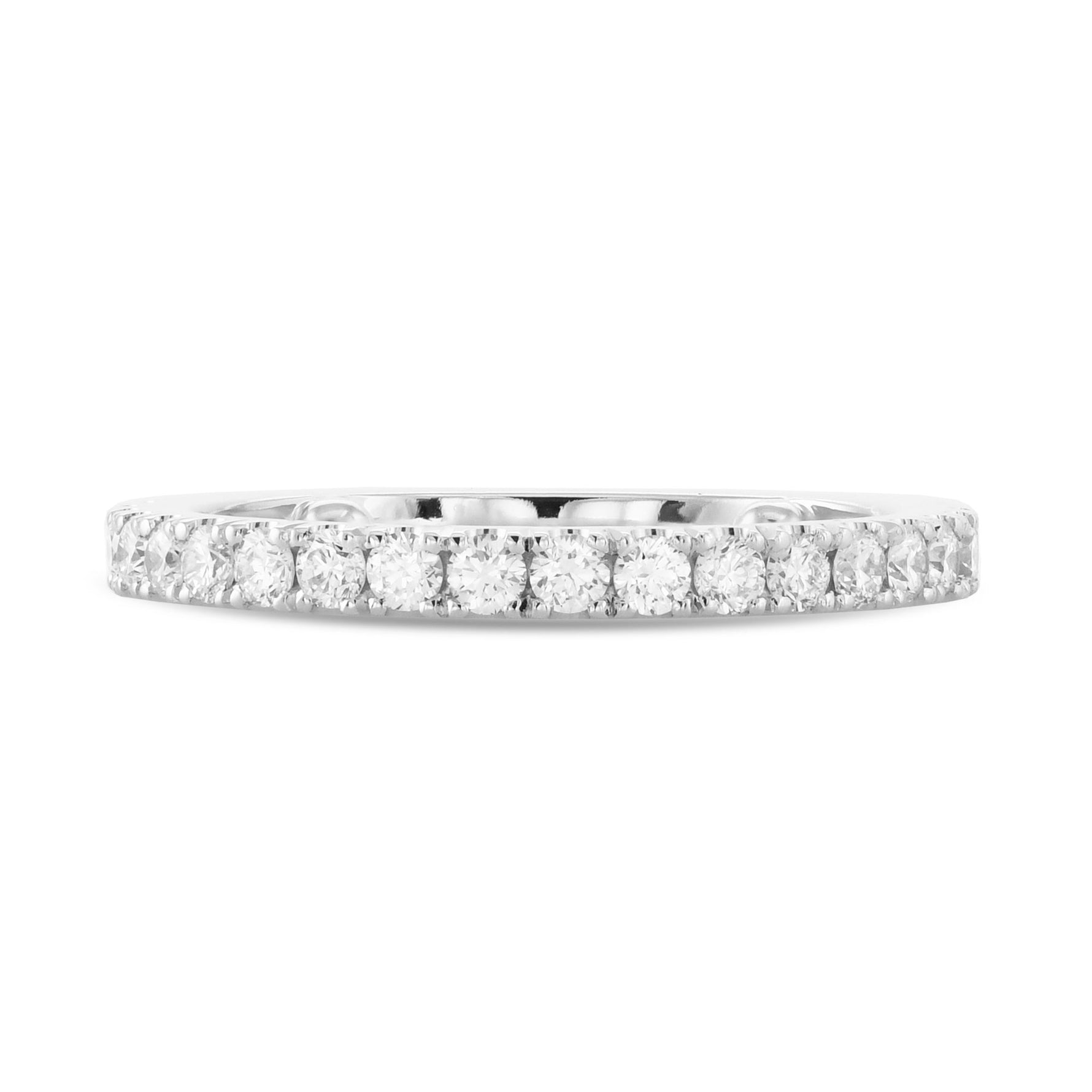 Open Pave Diamond Half Eternity Ring