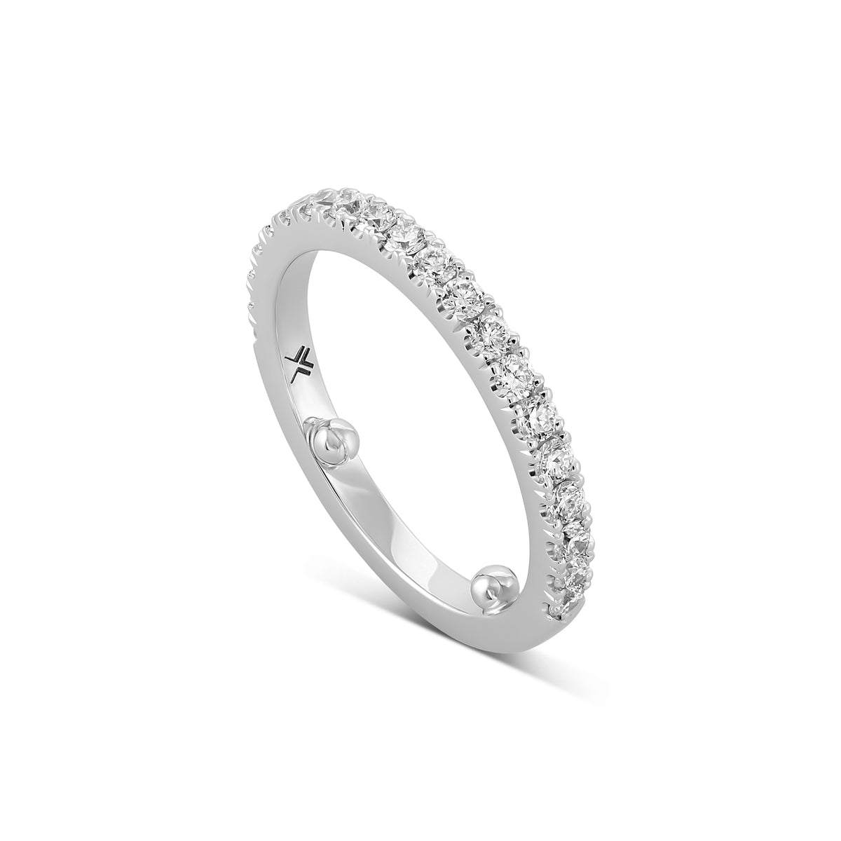 Open Pave Diamond Half Eternity Ring