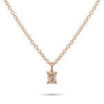 Fancy Light Orangy Pink Radiant Solitaire Diamond Pendant