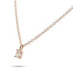 Fancy Light Orangy Pink Radiant Solitaire Diamond Pendant