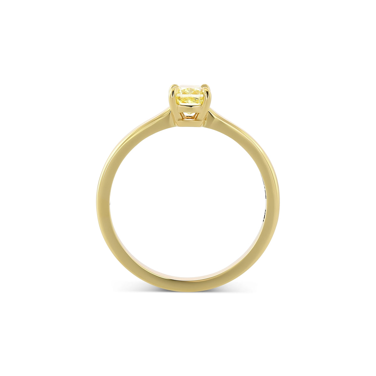 Fancy Yellow Cushion Diamond Solitaire Ring