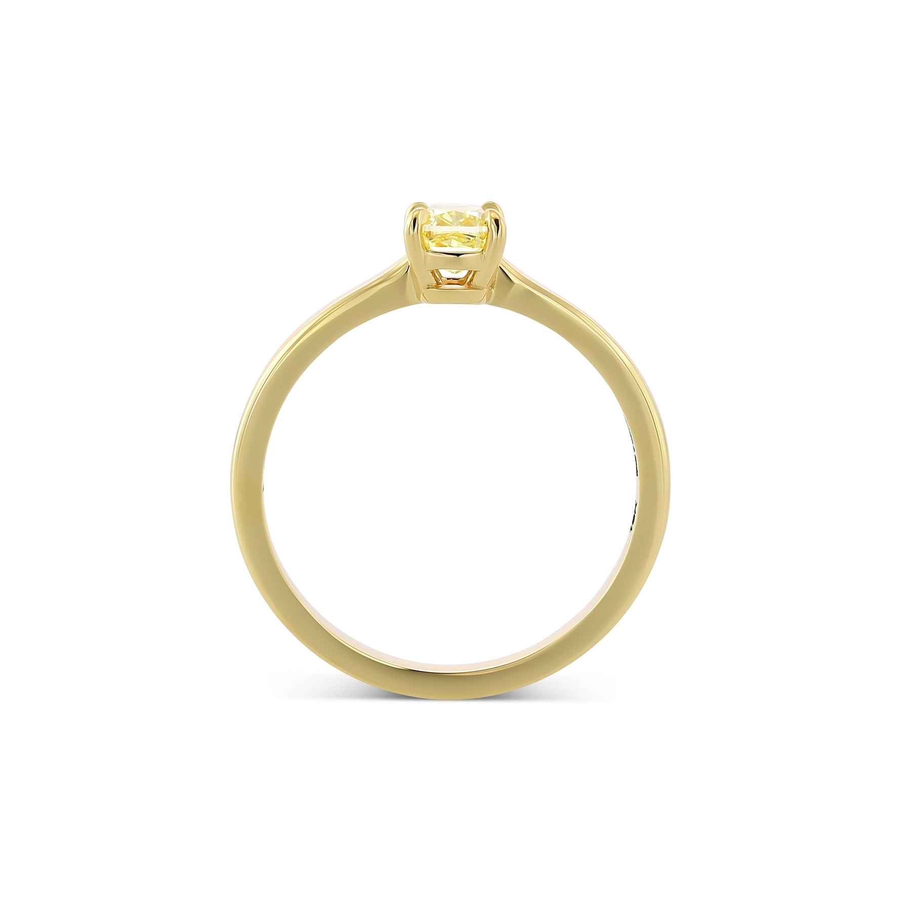 Fancy Yellow Cushion Diamond Solitaire Ring