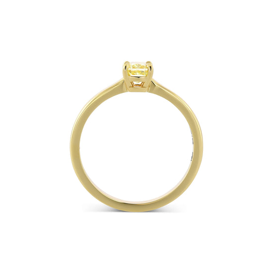 Fancy Yellow Cushion Diamond Solitaire Ring