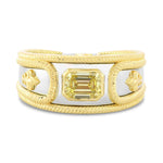 Fancy Intense Yellow Emerald Diamond Fleur de Lis Men's Ring