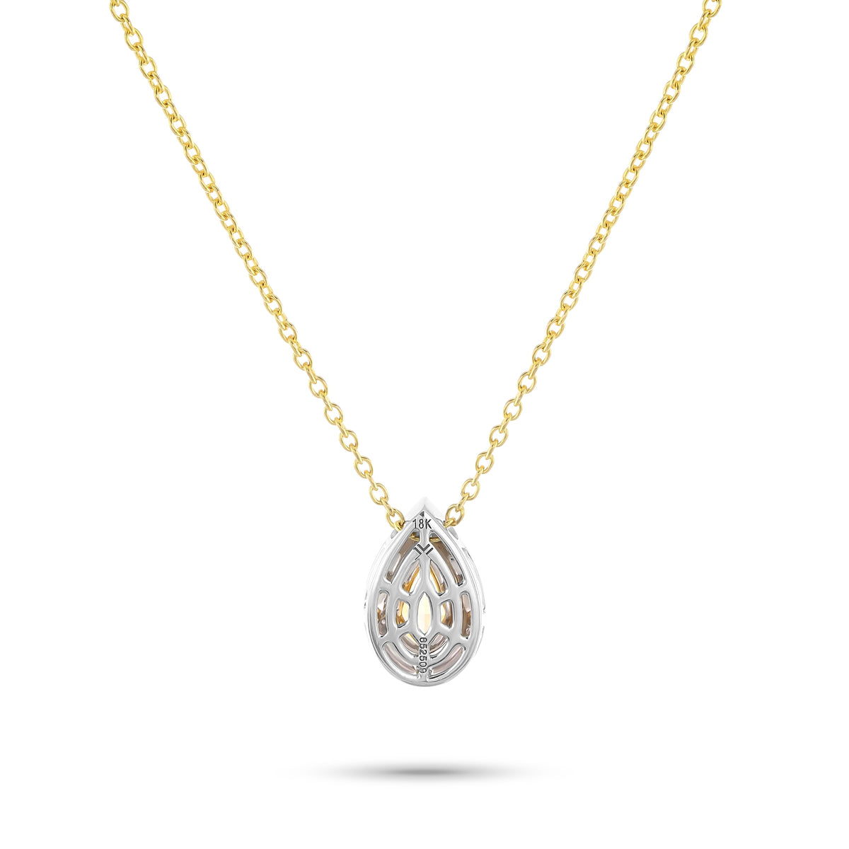 Fancy Intense Yellow Pear Halo Diamond Pendant