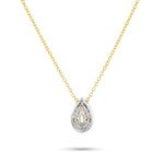 Fancy Intense Yellow Pear Halo Diamond Pendant