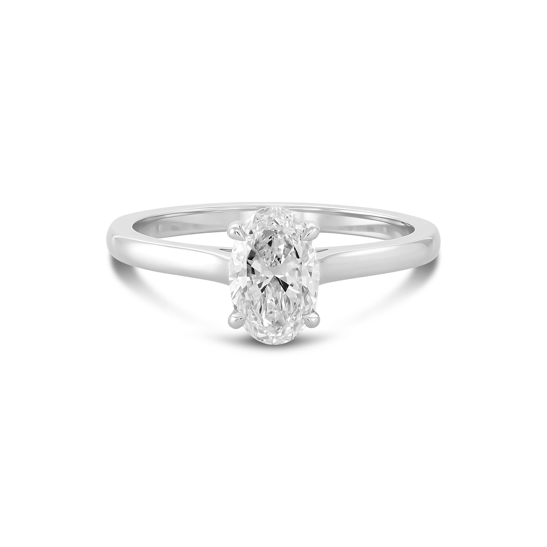 Classic Oval Diamond Solitaire Ring