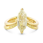 Fancy Light Brownish Yellow Marquise Solitaire & Diamond Wedding Band