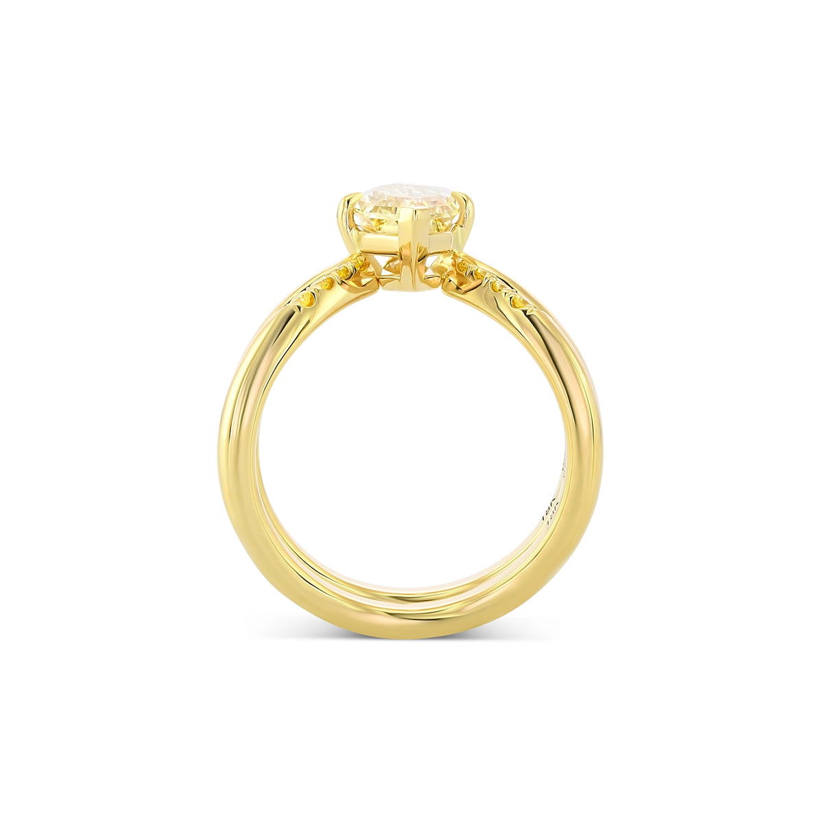 Fancy Light Brownish Yellow Marquise Solitaire & Diamond Wedding Band