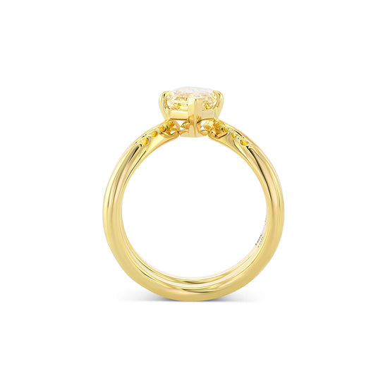 Fancy Light Brownish Yellow Marquise Solitaire & Diamond Wedding Band