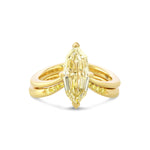 Fancy Light Brownish Yellow Marquise Solitaire & Diamond Wedding Band