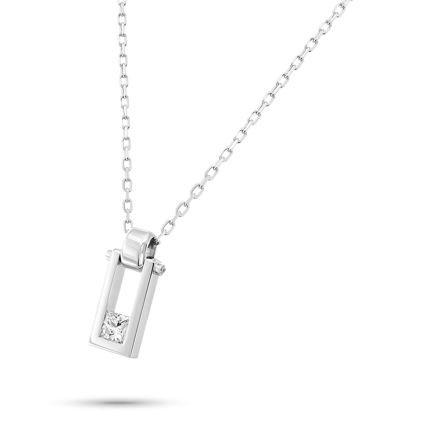 Princess-Cut White Diamond Men's Pendant