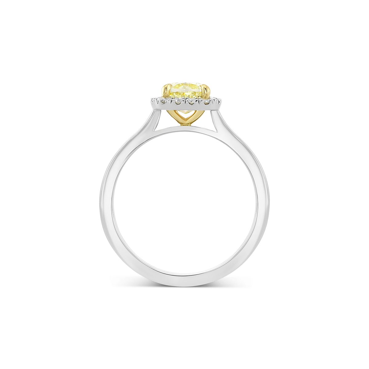 Fancy Yellow Cushion Halo Diamond Ring