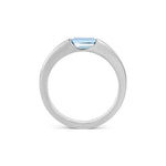 Octagon Aquamarine Tension Style Band Ring