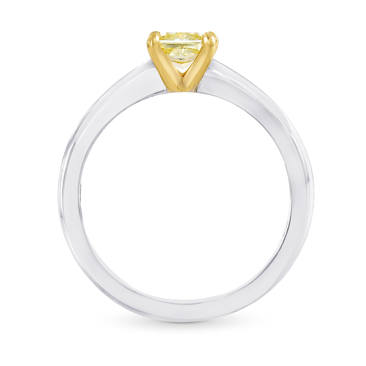 Fancy Yellow Cushion Solitaire Diamond Engagement Ring