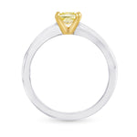 Fancy Yellow Cushion Solitaire Diamond Engagement Ring