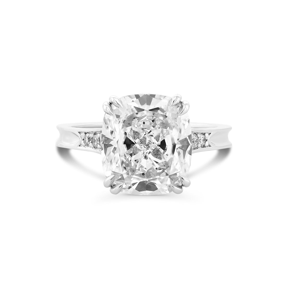 Colorless Cushion Diamond Solitaire Ring