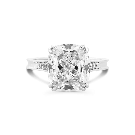 Colorless Cushion Diamond Solitaire Ring