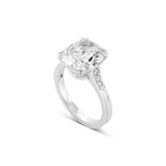 Colorless Cushion Diamond Solitaire Ring