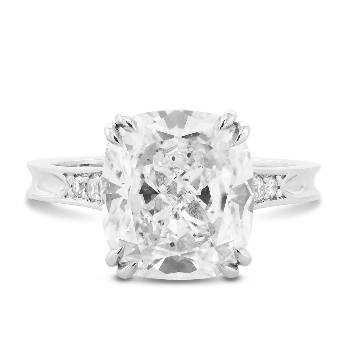 Colorless Cushion Diamond Solitaire Ring