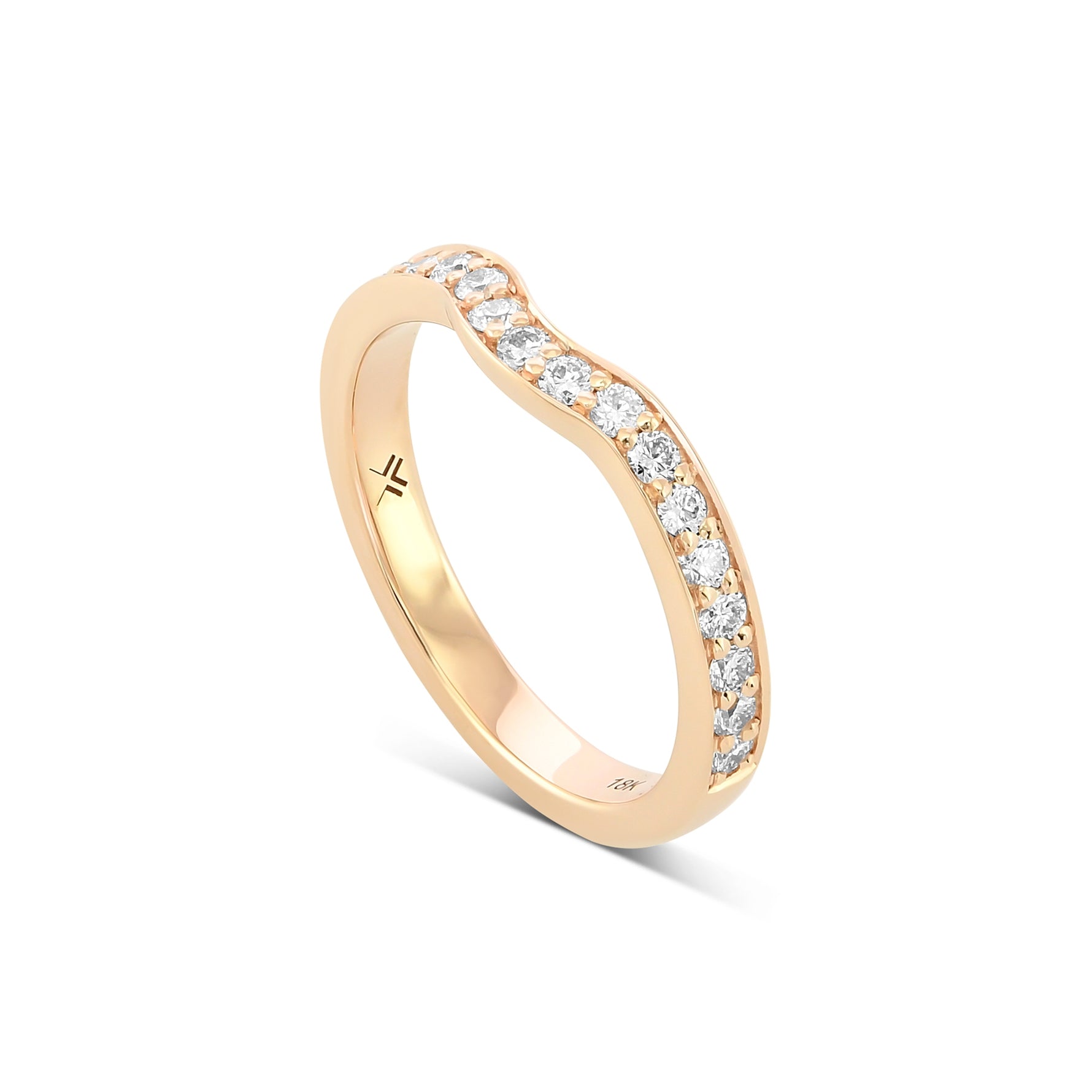 Custom Contoured Diamond Wedding Band