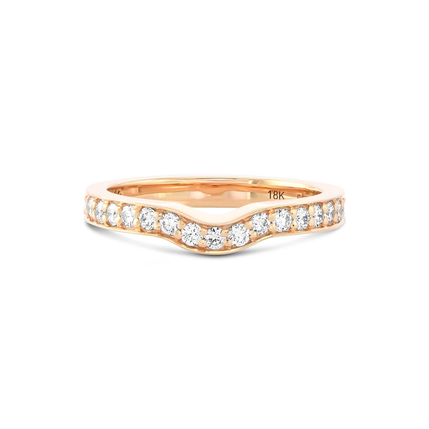 Custom Contoured Diamond Wedding Band