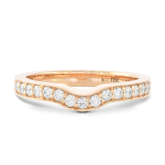 Custom Contoured Diamond Wedding Band