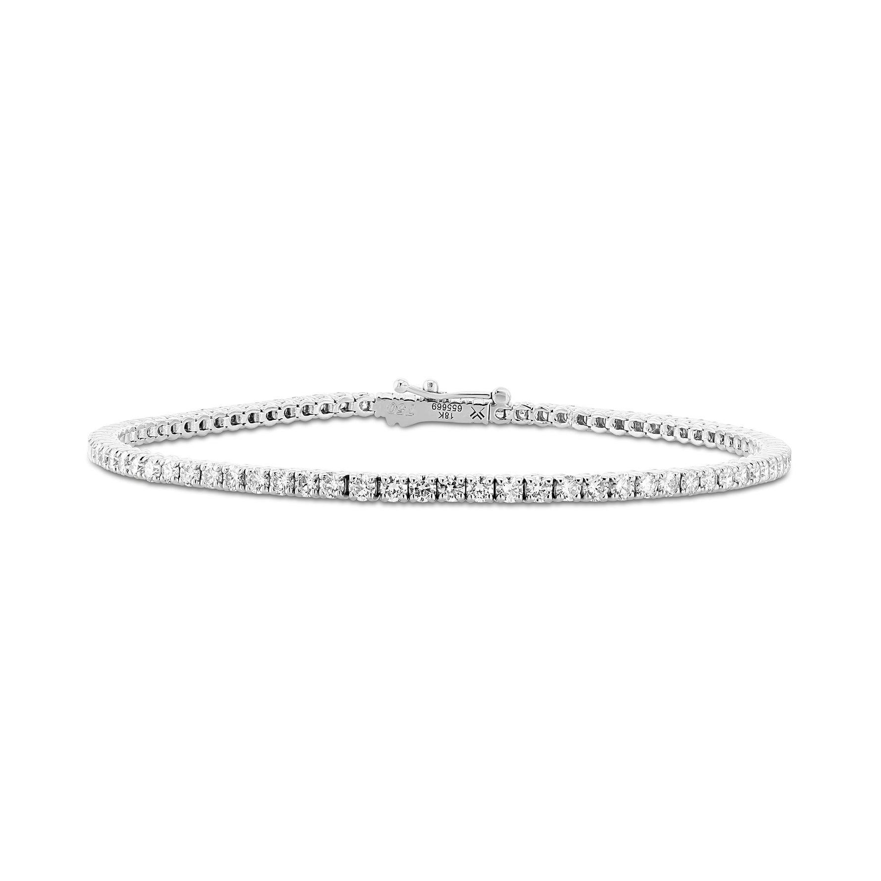 Round White Diamond Tennis Bracelet