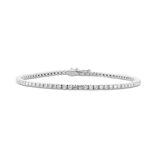 Round White Diamond Tennis Bracelet