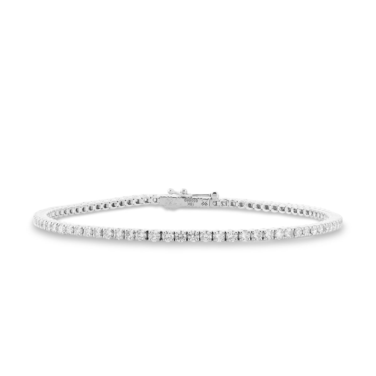 Round White Diamond Tennis Bracelet