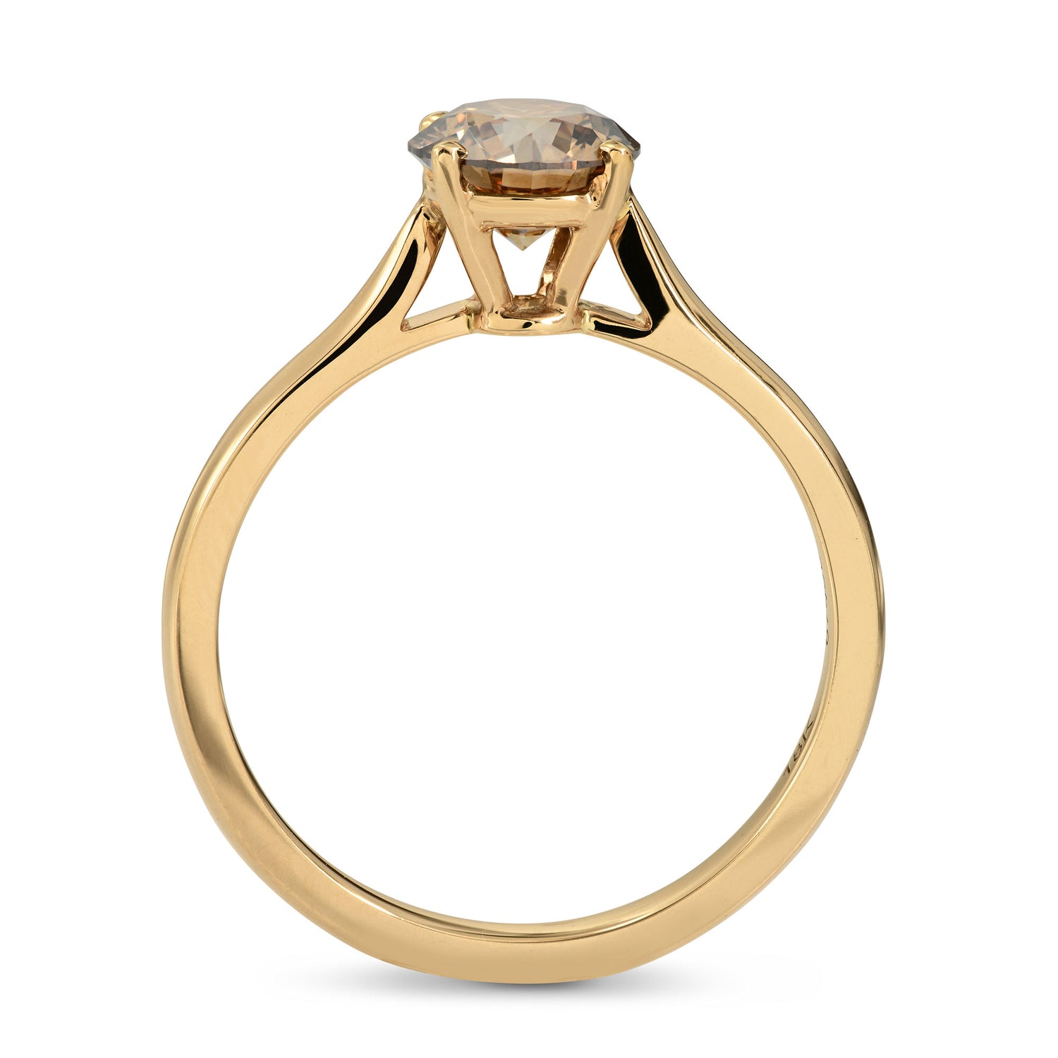 Fancy Dark Orange Brown Diamond Solitaire engagement ring