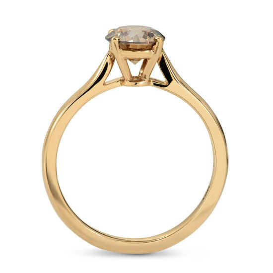 Fancy Dark Orange Brown Diamond Solitaire engagement ring