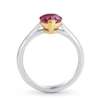 Unheated Vivid Red Ruby Heart Solitaire Ring
