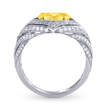 Fancy Intense Yellow Oval Diamond Ring