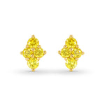 Fancy Vivid Yellow Pave Earrings mounted with 0.36ct BR Diamonds set in 18K Gold