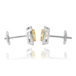 Fancy Intense Yellow Cushion Diamond Halo Earrings