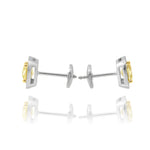 Fancy Intense Yellow Cushion Diamond Halo Earrings