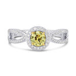 Fancy Intense Yellow Round Brilliant Diamond Engagement Ring
