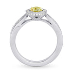 Fancy Intense Yellow Round Brilliant Diamond Engagement Ring
