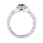 Round Sapphire & Diamond Engagement Ring