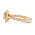 Fancy Dark Pinkish Brown Diamond Halo Engagement Ring