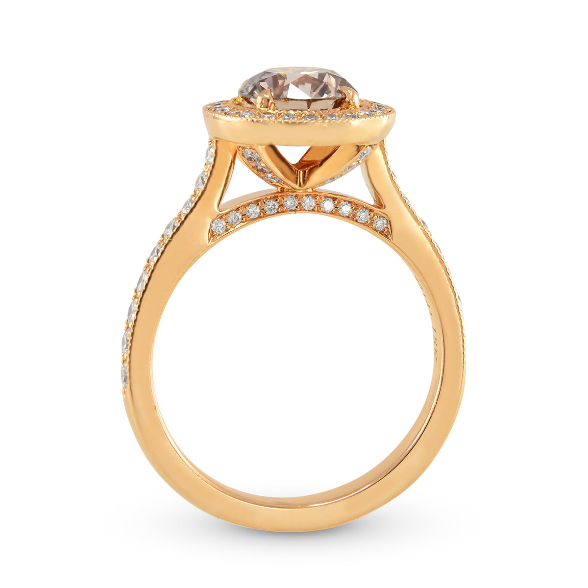 Fancy Dark Pinkish Brown Diamond Halo Engagement Ring