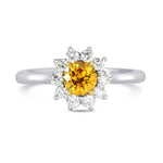 Fancy Vivid Orange Yellow Round Brilliant Diamond Ring