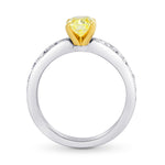 Fancy Yellow oval diamond & pave ring