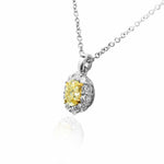 Fancy Light Yellow Oval Diamond Pendant