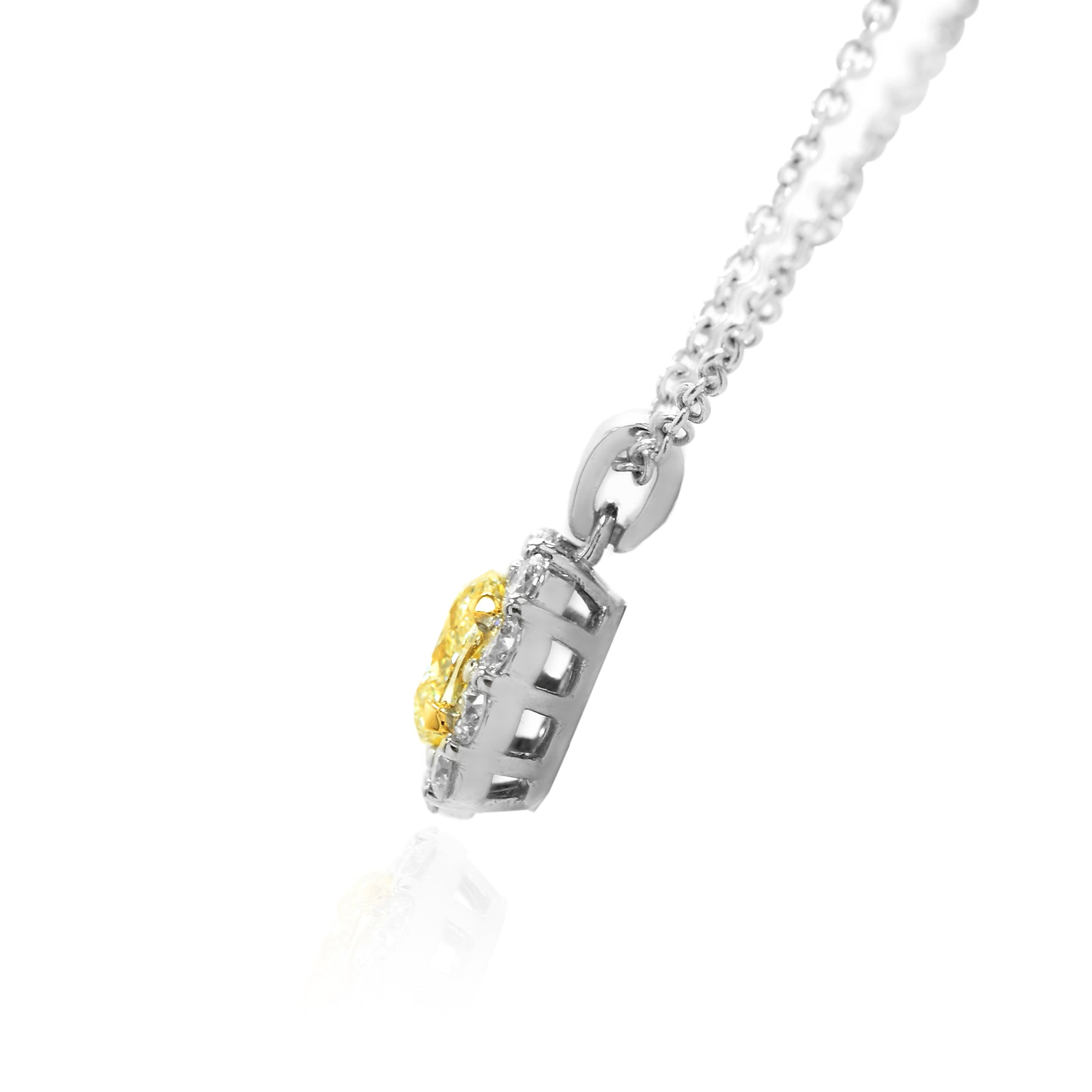 Fancy Light Yellow Oval Diamond Pendant
